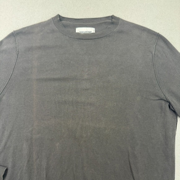 ZADIG & VOLTAIRE Sweater Mens Medium Black Pullover Crewneck Cotton Long Sleeve - Picture 2 of 9